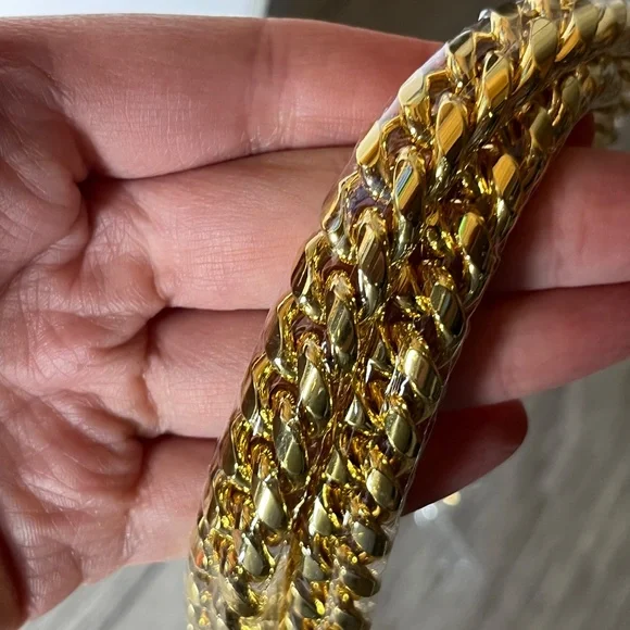 Kay Jewelers 14K Gold plated herringbone Cuban chain men’s necklace
